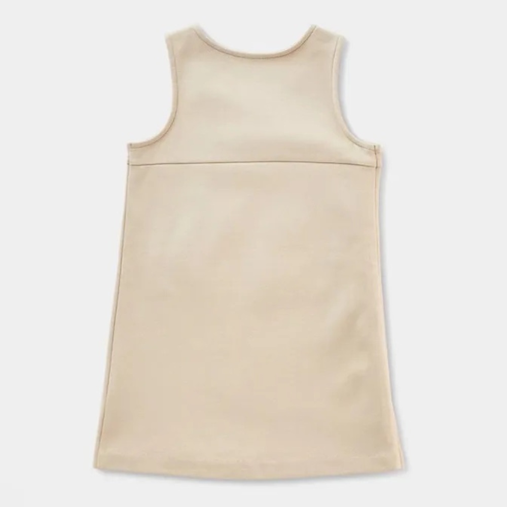Cat & Jack Toddler Girls Adaptive School Uniform Sleeveless Dress - Khaki 3t - Picture 4 of 6